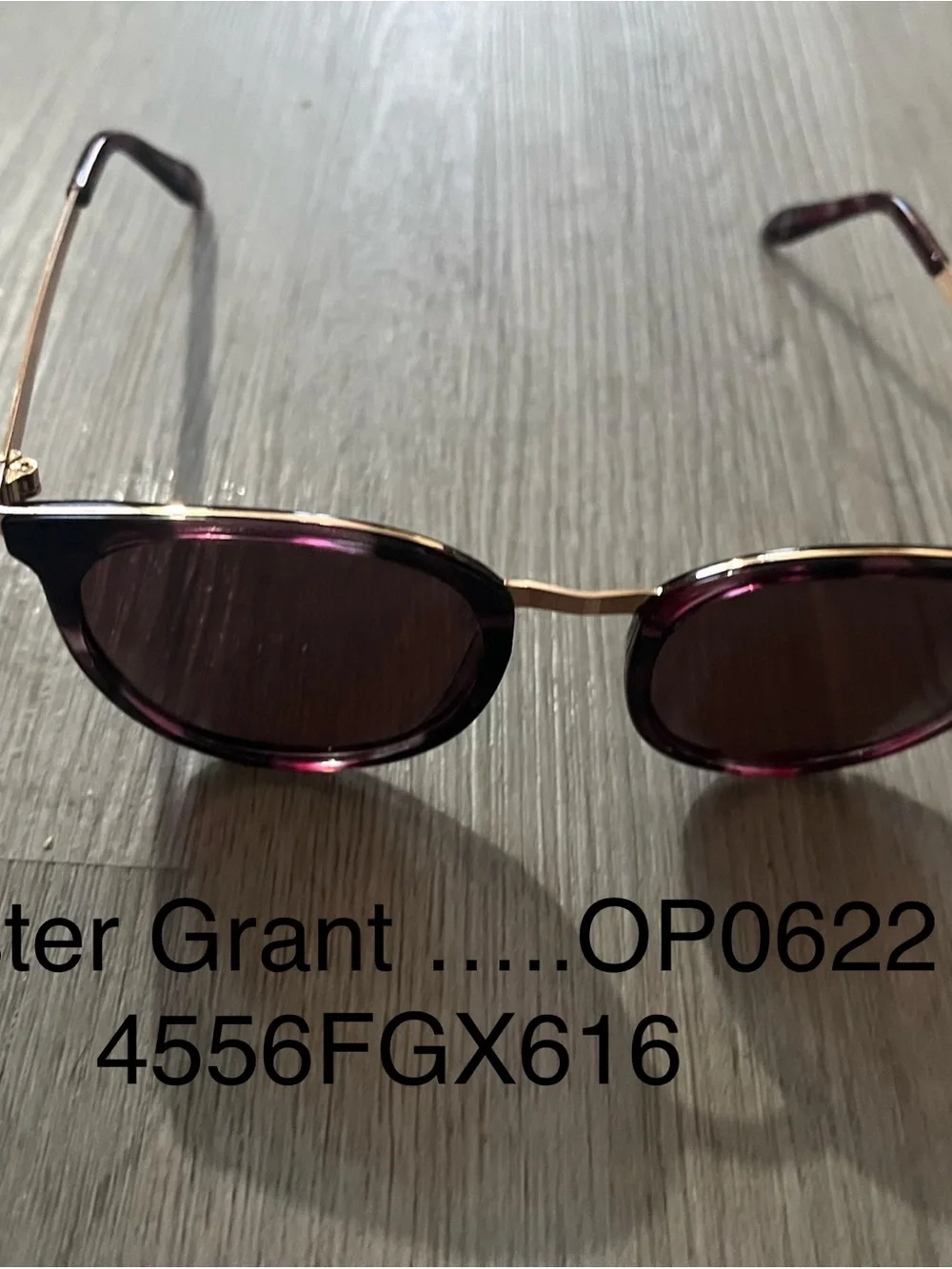 Men's Round Sunglasses with Purple Lenses and Gold Frame